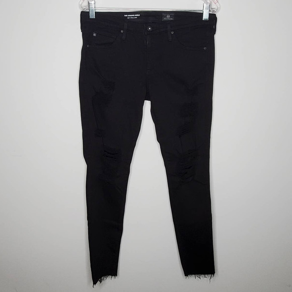 AG Adriano Goldschmied The Legging Ankle Super Skinny Black Jeans Sz 29R - Picture 2 of 9